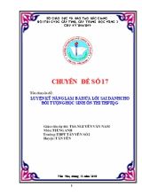 Chuyên đề số 17 Luyện kỹ năng làm bài sửa lỗi sai dành cho đối tượng học sinh ôn thi THPT Quốc gia - Nguyễn Văn Nam